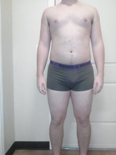 A picture of a 6'1" male showing a snapshot of 227 pounds at a height of 6'1