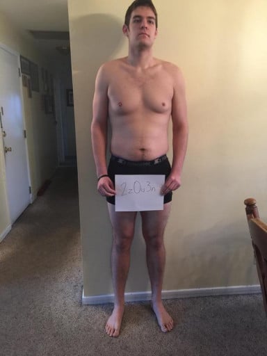 A picture of a 6'5" male showing a snapshot of 227 pounds at a height of 6'5
