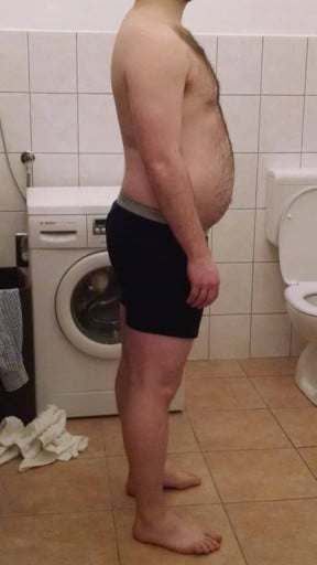 A progress pic of a 5'8" man showing a snapshot of 201 pounds at a height of 5'8