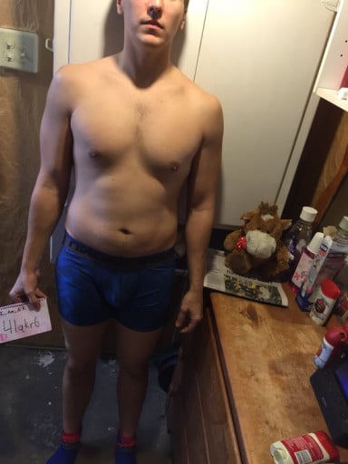 A photo of a 5'10" man showing a snapshot of 177 pounds at a height of 5'10