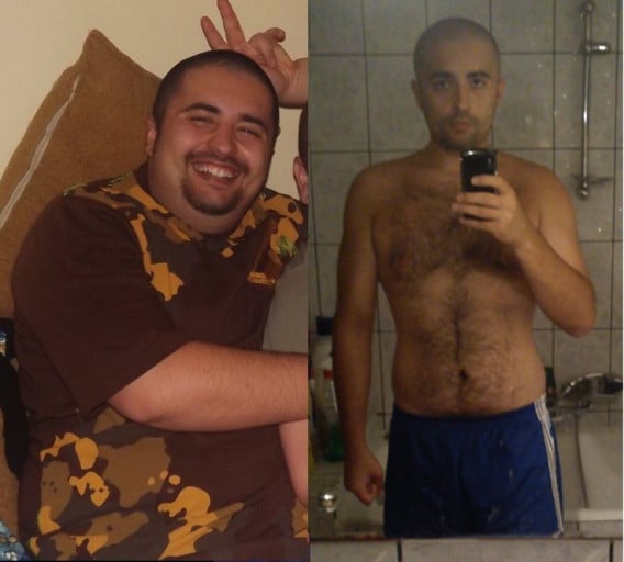5 foot 9 Male Progress Pics of 82 lbs Fat Loss 253 lbs to 171 lbs