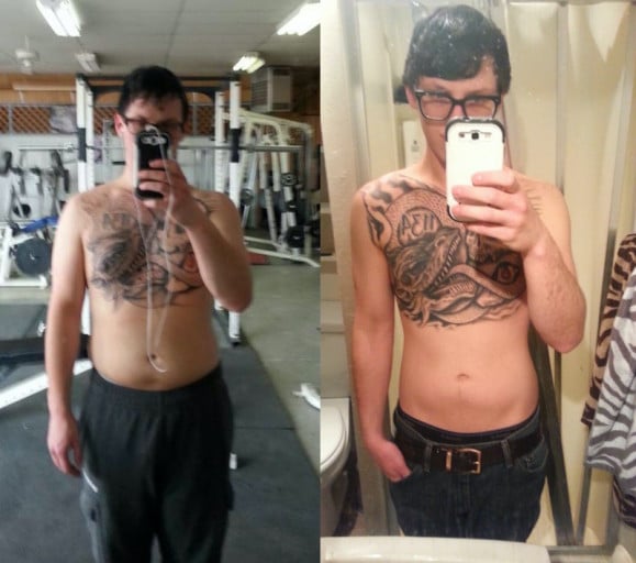 30 lbs Weight Loss Before and After 5 feet 9 Male 194 lbs to 164 lbs