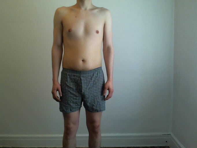 A picture of a 6'1" male showing a snapshot of 177 pounds at a height of 6'1