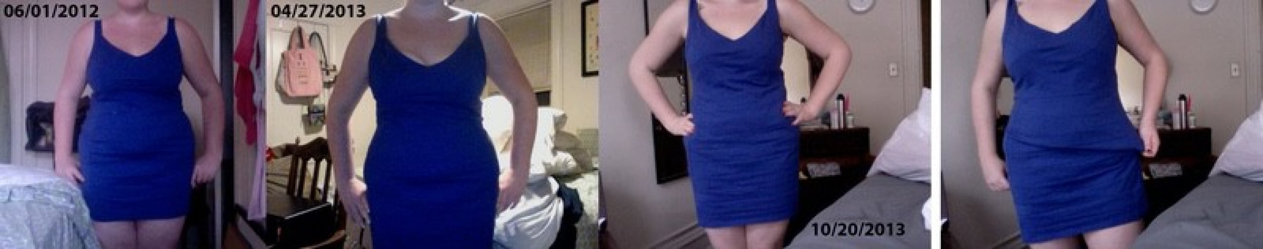 A progress pic of a 5'9" woman showing a fat loss from 245 pounds to 206 pounds. A respectable loss of 39 pounds.