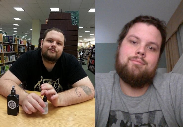 A picture of a 6'6" male showing a weight loss from 317 pounds to 280 pounds. A net loss of 37 pounds.