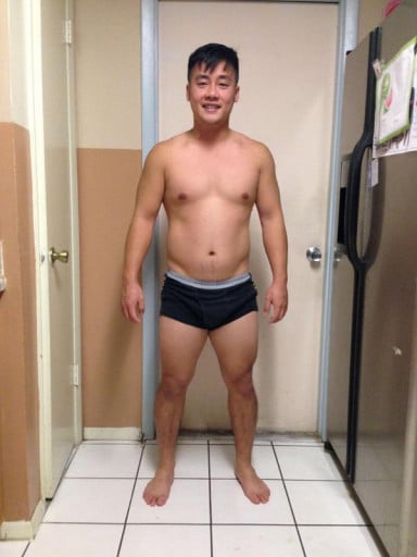 A picture of a 5'6" male showing a snapshot of 177 pounds at a height of 5'6