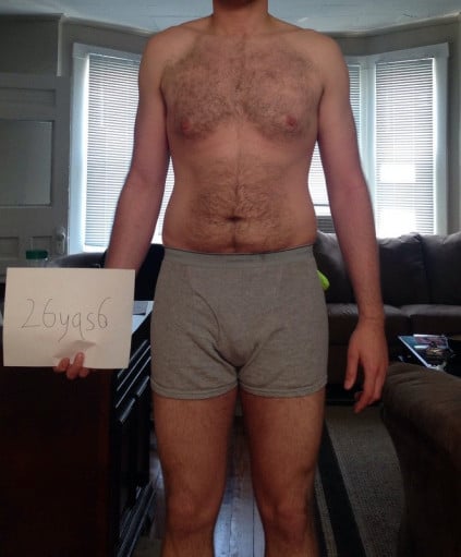 A picture of a 6'3" male showing a snapshot of 206 pounds at a height of 6'3