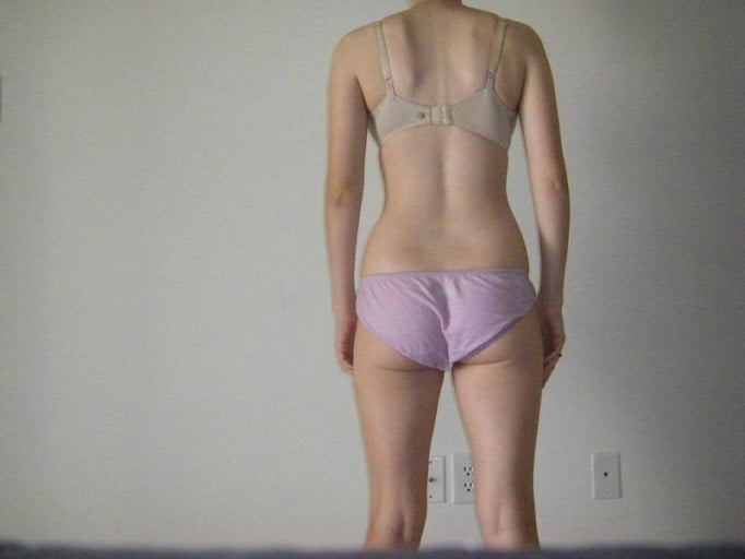 A progress pic of a 5'6" woman showing a snapshot of 125 pounds at a height of 5'6