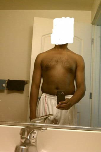 A before and after photo of a 6'0" male showing a snapshot of 182 pounds at a height of 6'0