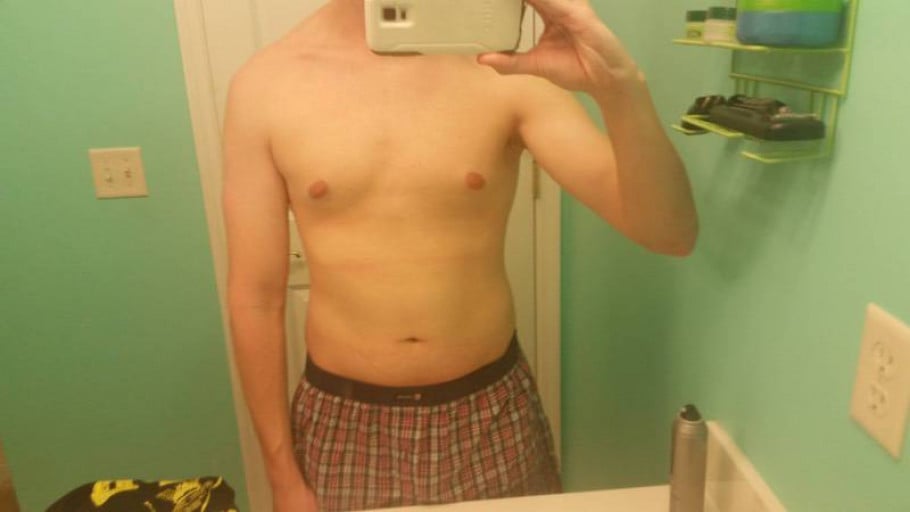 A progress pic of a 5'10" man showing a snapshot of 150 pounds at a height of 5'10