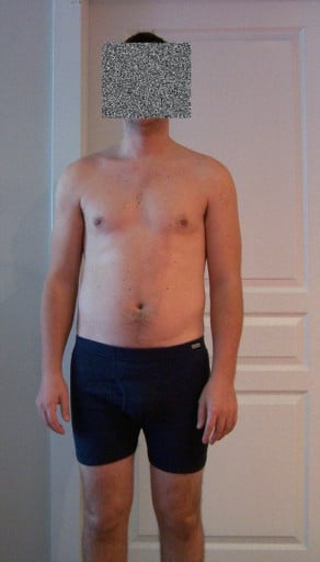 A before and after photo of a 5'9" male showing a snapshot of 167 pounds at a height of 5'9