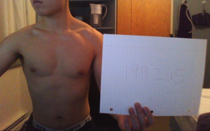 A picture of a 5'10" male showing a snapshot of 149 pounds at a height of 5'10