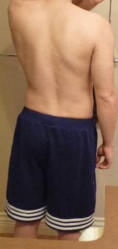 A progress pic of a 5'5" man showing a snapshot of 148 pounds at a height of 5'5