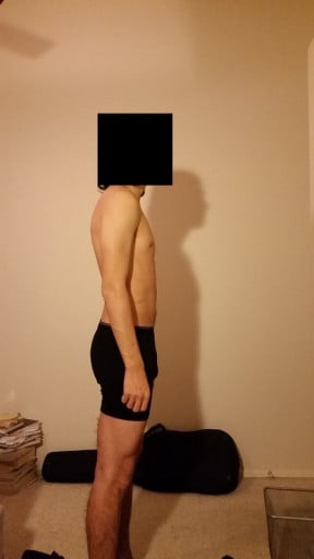A progress pic of a 6'1" man showing a snapshot of 163 pounds at a height of 6'1