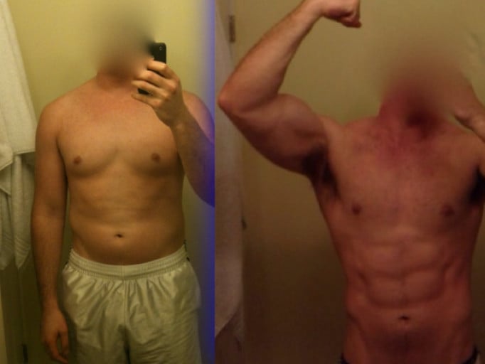 A before and after photo of a 6'0" male showing a weight cut from 202 pounds to 177 pounds. A total loss of 25 pounds.