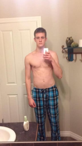 A photo of a 6'3" man showing a weight gain from 138 pounds to 162 pounds. A respectable gain of 24 pounds.