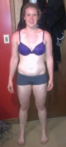 A picture of a 5'8" female showing a snapshot of 163 pounds at a height of 5'8