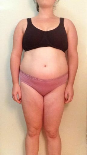 A picture of a 5'3" female showing a snapshot of 162 pounds at a height of 5'3