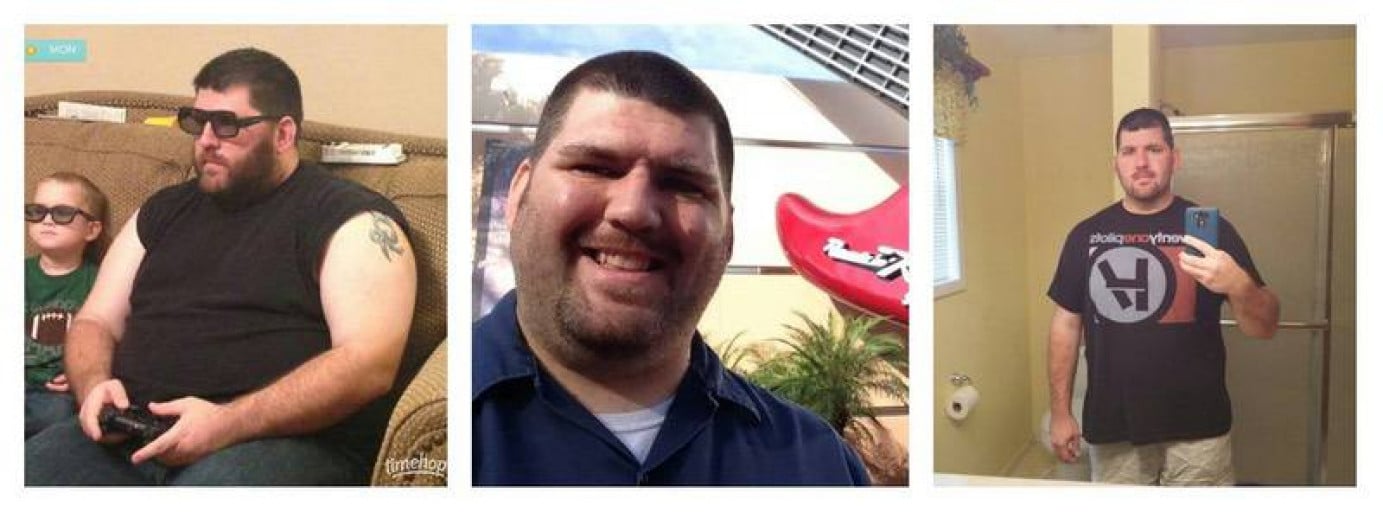 6 foot Male 70 lbs Weight Loss Before and After 333 lbs to 263 lbs