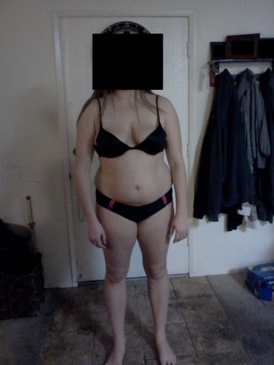 A photo of a 5'10" woman showing a snapshot of 215 pounds at a height of 5'10