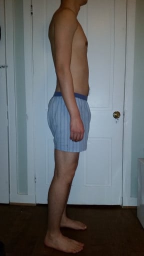 A picture of a 6'1" male showing a snapshot of 165 pounds at a height of 6'1