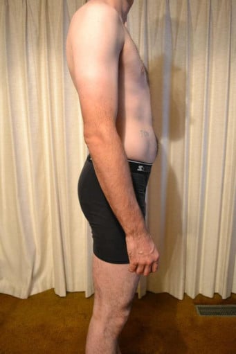 A picture of a 6'4" male showing a snapshot of 180 pounds at a height of 6'4