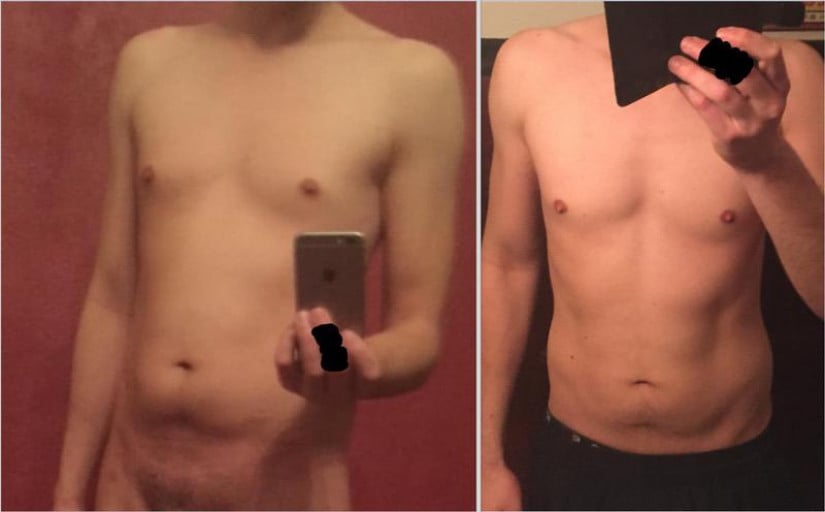 6'4 Male Before and After 7 lbs Fat Loss 183 lbs to 176 lbs