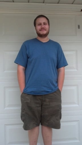 A picture of a 6'0" male showing a fat loss from 370 pounds to 255 pounds. A total loss of 115 pounds.