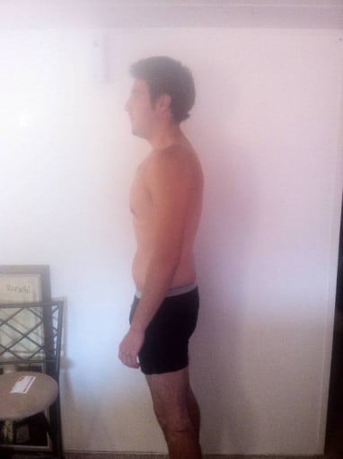 A picture of a 6'3" male showing a snapshot of 205 pounds at a height of 6'3
