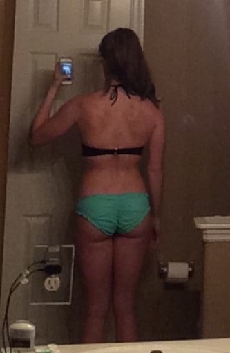 A progress pic of a 5'8" woman showing a snapshot of 137 pounds at a height of 5'8