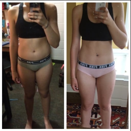 11 lbs Weight Loss Before and After 5'11 Female 165 lbs to 154 lbs