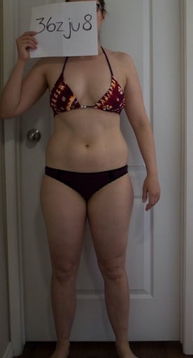 A progress pic of a 5'7" woman showing a snapshot of 151 pounds at a height of 5'7