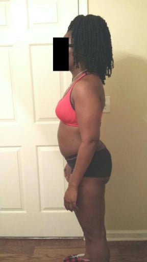 A picture of a 5'4" female showing a snapshot of 168 pounds at a height of 5'4