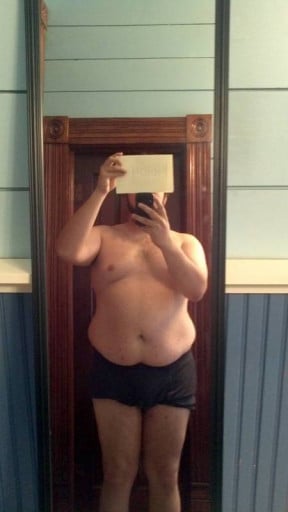 A before and after photo of a 5'10" male showing a fat loss from 311 pounds to 249 pounds. A total loss of 62 pounds.
