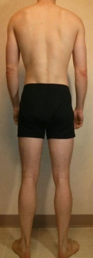 A picture of a 6'1" male showing a weight reduction from 176 pounds to 168 pounds. A net loss of 8 pounds.