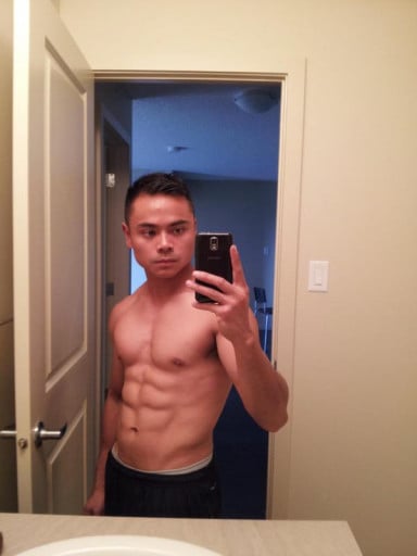 Before and After 25 lbs Weight Loss 5 foot 4 Male 155 lbs to 130 lbs