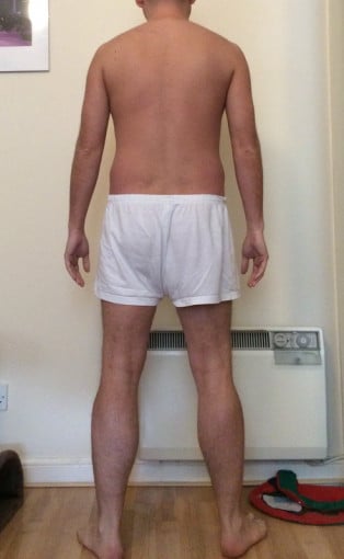 A picture of a 5'6" male showing a snapshot of 156 pounds at a height of 5'6