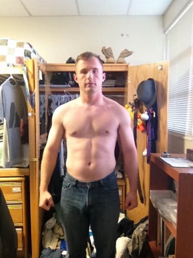 A picture of a 5'9" male showing a snapshot of 172 pounds at a height of 5'9