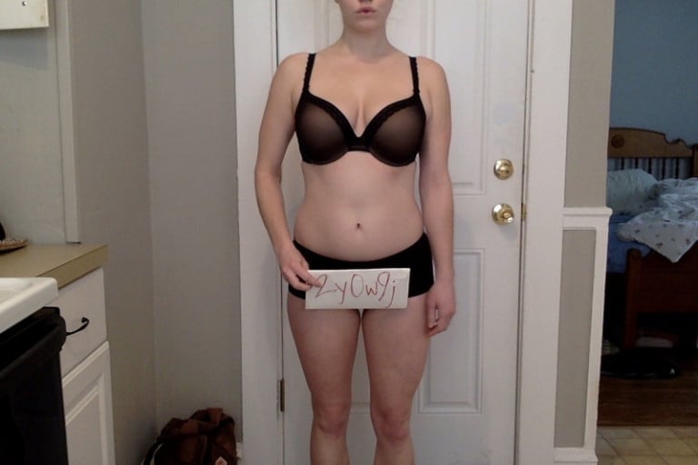 A picture of a 5'4" female showing a snapshot of 136 pounds at a height of 5'4