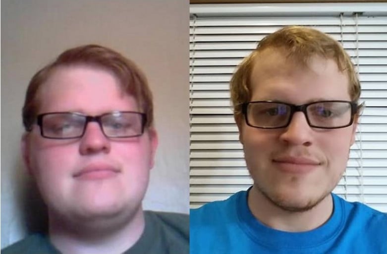 A picture of a 6'0" male showing a weight loss from 250 pounds to 190 pounds. A respectable loss of 60 pounds.