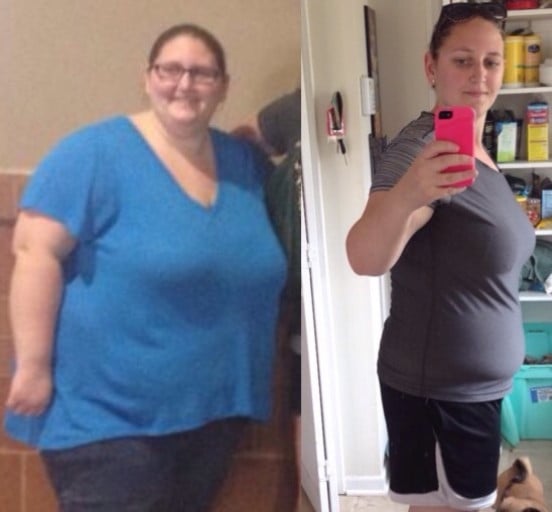134 lbs Fat Loss Before and After 5 foot 6 Female 333 lbs to 199 lbs