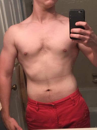 A progress pic of a 5'10" man showing a snapshot of 161 pounds at a height of 5'10