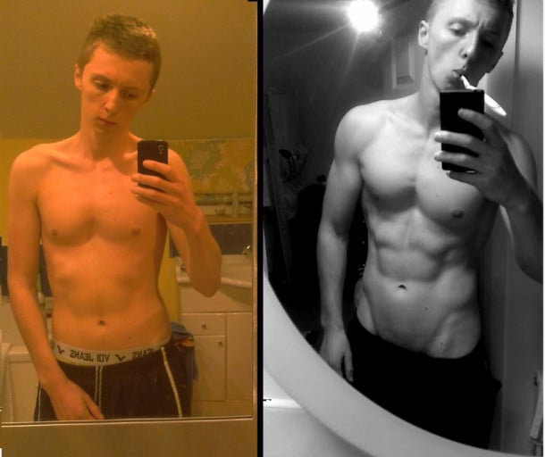 17 lbs Muscle Gain Before and After 6 feet 5 Male 179 lbs to 196 lbs