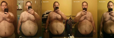 5 feet 7 Male Before and After 46 lbs Fat Loss 310 lbs to 264 lbs