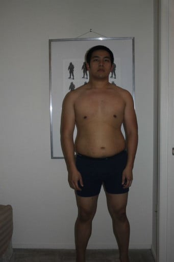 A photo of a 5'6" man showing a snapshot of 189 pounds at a height of 5'6