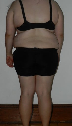 A picture of a 5'7" female showing a snapshot of 245 pounds at a height of 5'7