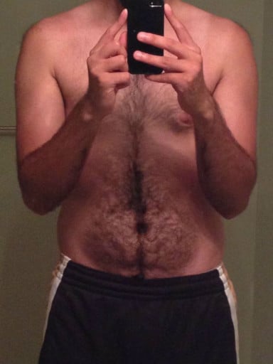 A progress pic of a 6'0" man showing a weight bulk from 150 pounds to 175 pounds. A respectable gain of 25 pounds.