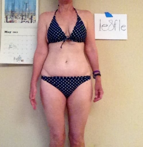 A photo of a 5'8" woman showing a snapshot of 175 pounds at a height of 5'8