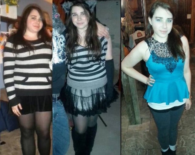 A picture of a 5'5" female showing a weight loss from 190 pounds to 170 pounds. A total loss of 20 pounds.