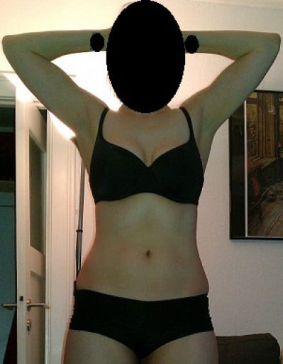 A progress pic of a 6'1" woman showing a weight cut from 176 pounds to 167 pounds. A respectable loss of 9 pounds.